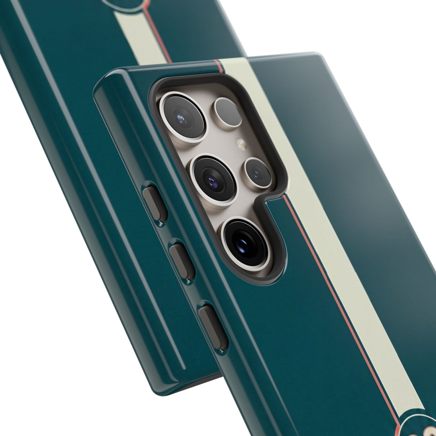 Racing Stripe Phone Case - Retro Teal with Number 86