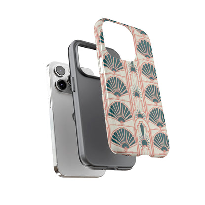 Art Deco Fan Pattern Tough Phone Case — Retro Geometric iPhone Cover