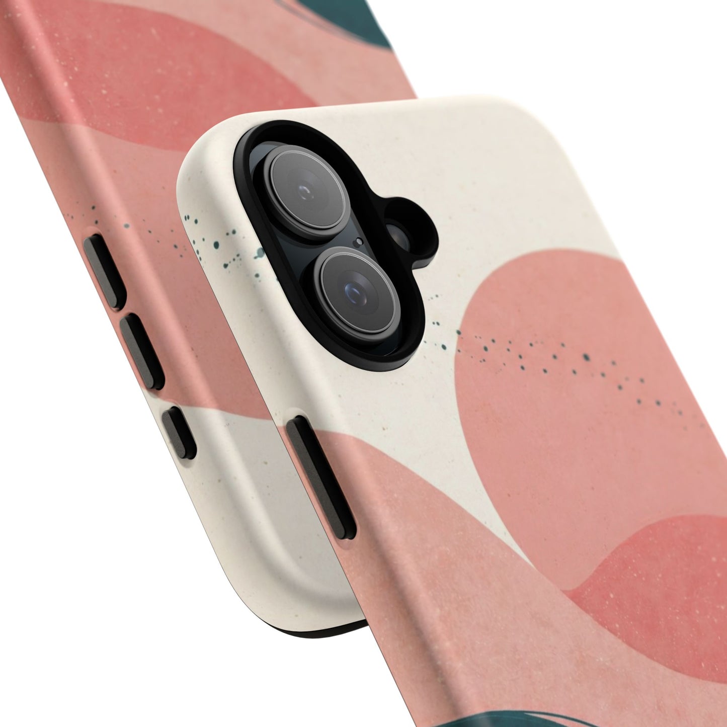 Abstract Sunset Phone Case — Pink & Teal Wave Tough Case