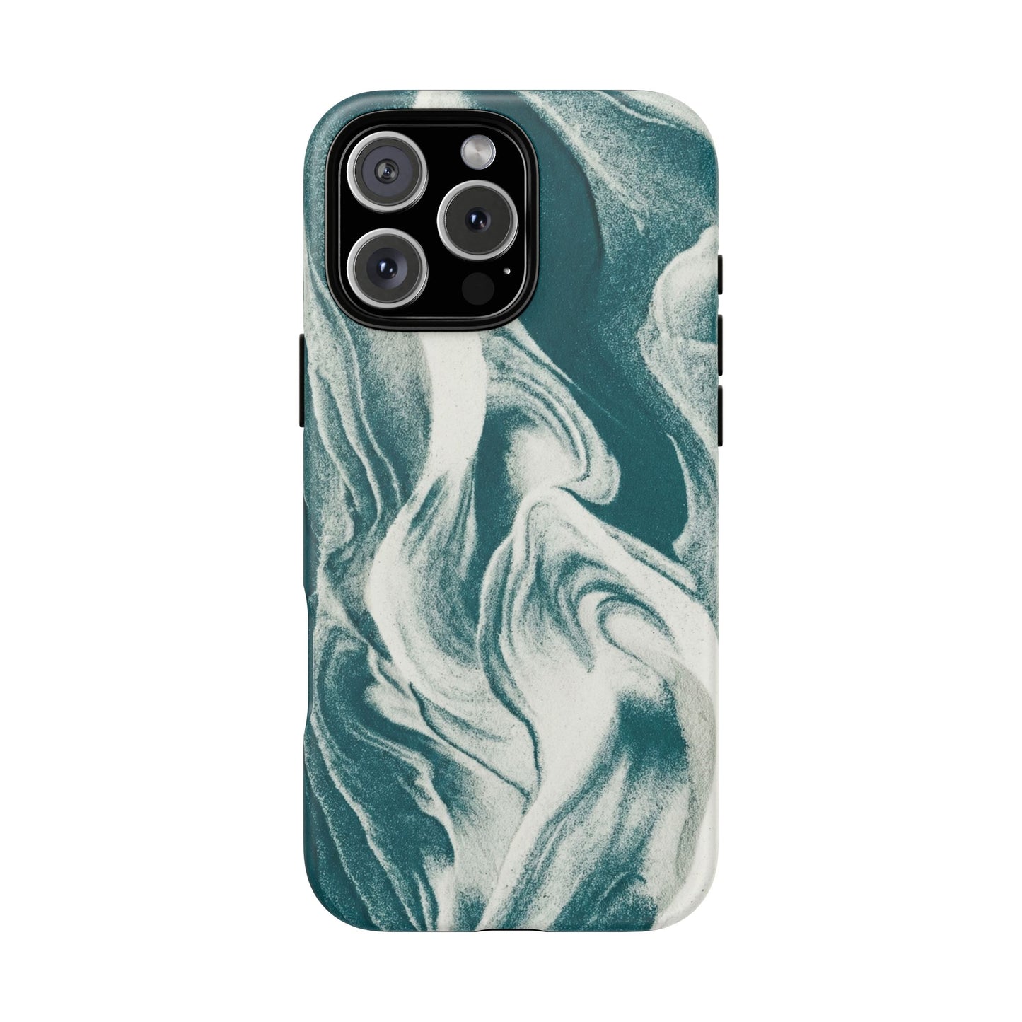 Marble Teal Tough Phone Case — Swirl Pattern Protective Cover