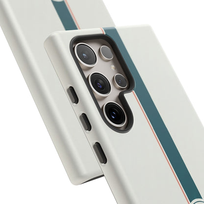 Racing Stripe Tough Phone Case — Retro White With '86 Circle Badge