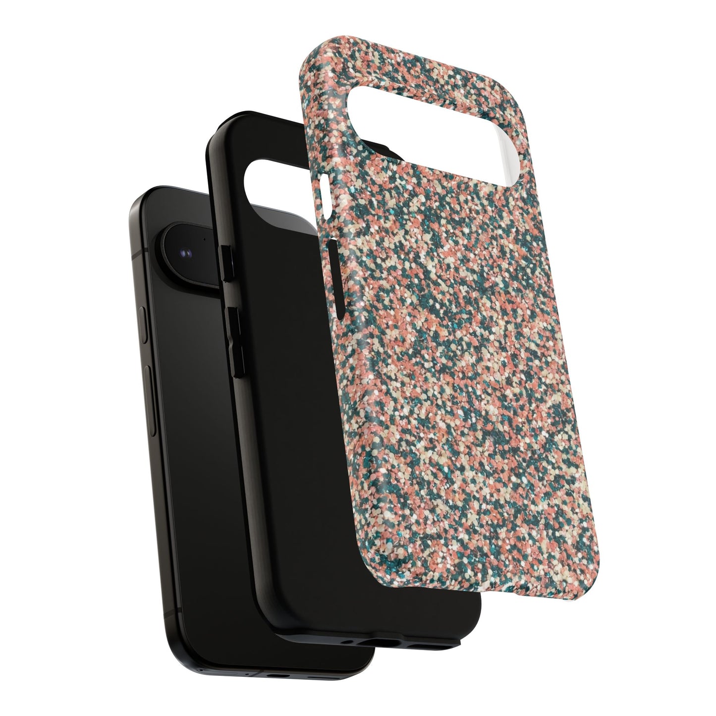 Speckled Confetti Tough Phone Case — Protective Floral Pink & Teal Design