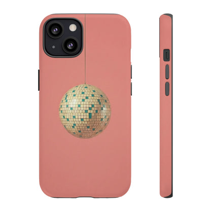 Disco Ball Tough Phone Case — Retro Pink Protective iPhone Cover