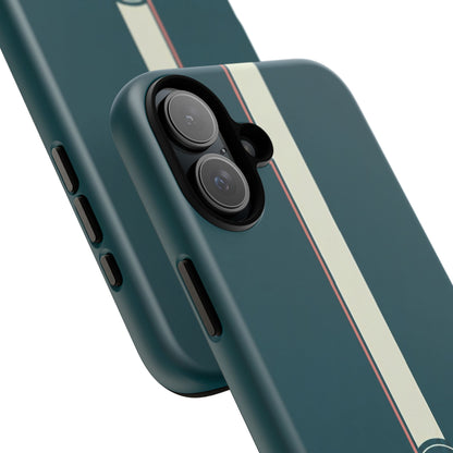 Racing Stripe Phone Case - Retro Teal with Number 86