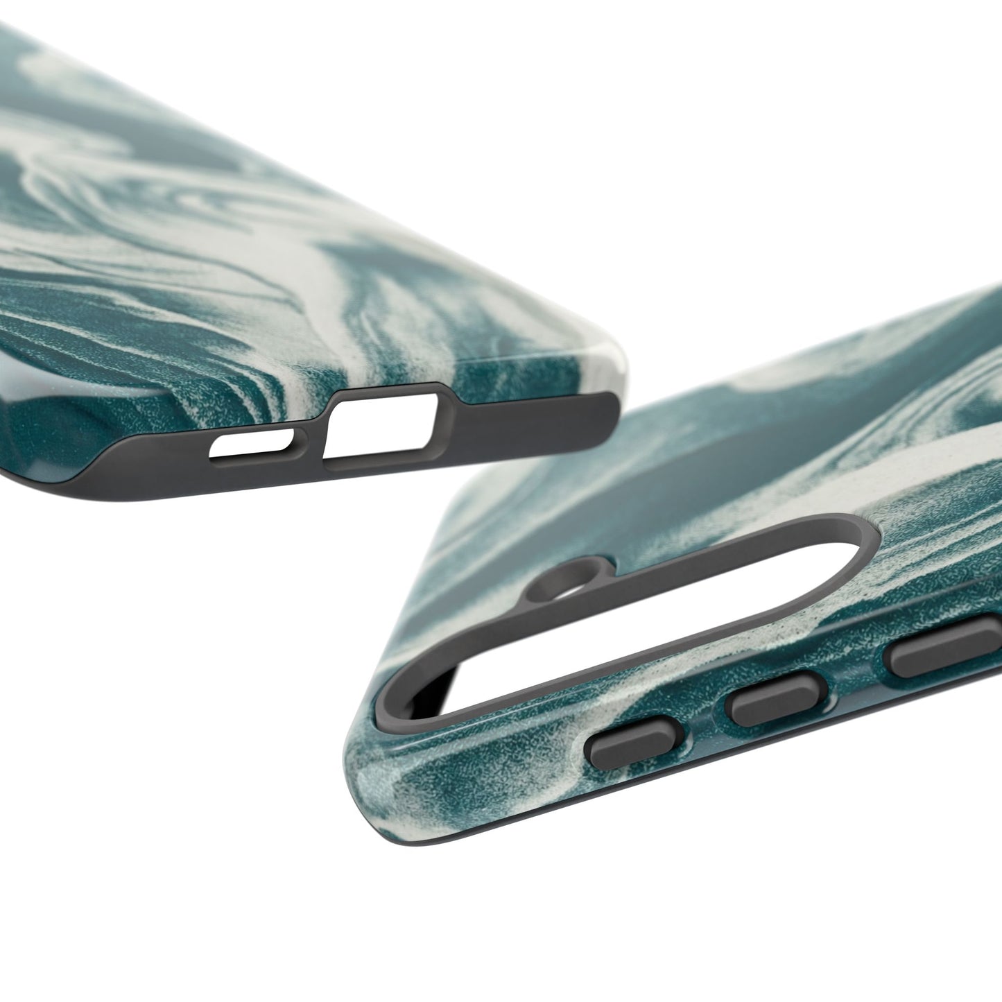 Teal Marble Tough Phone Case — Protective Artistic Swirl Design