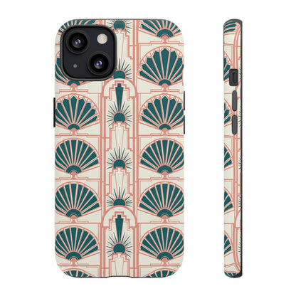 Art Deco Fan Pattern Tough Phone Case — Retro Geometric iPhone Cover