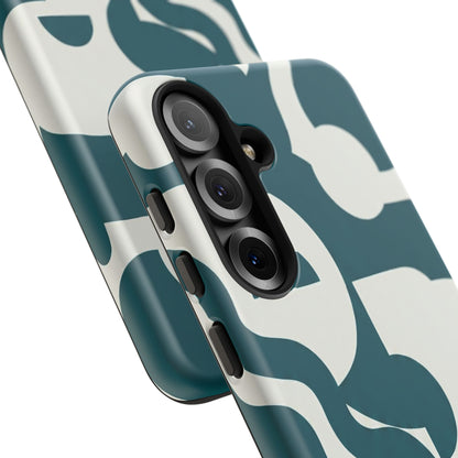 Abstract Teal Pattern Phone Case — Modern Geometric Tough Case
