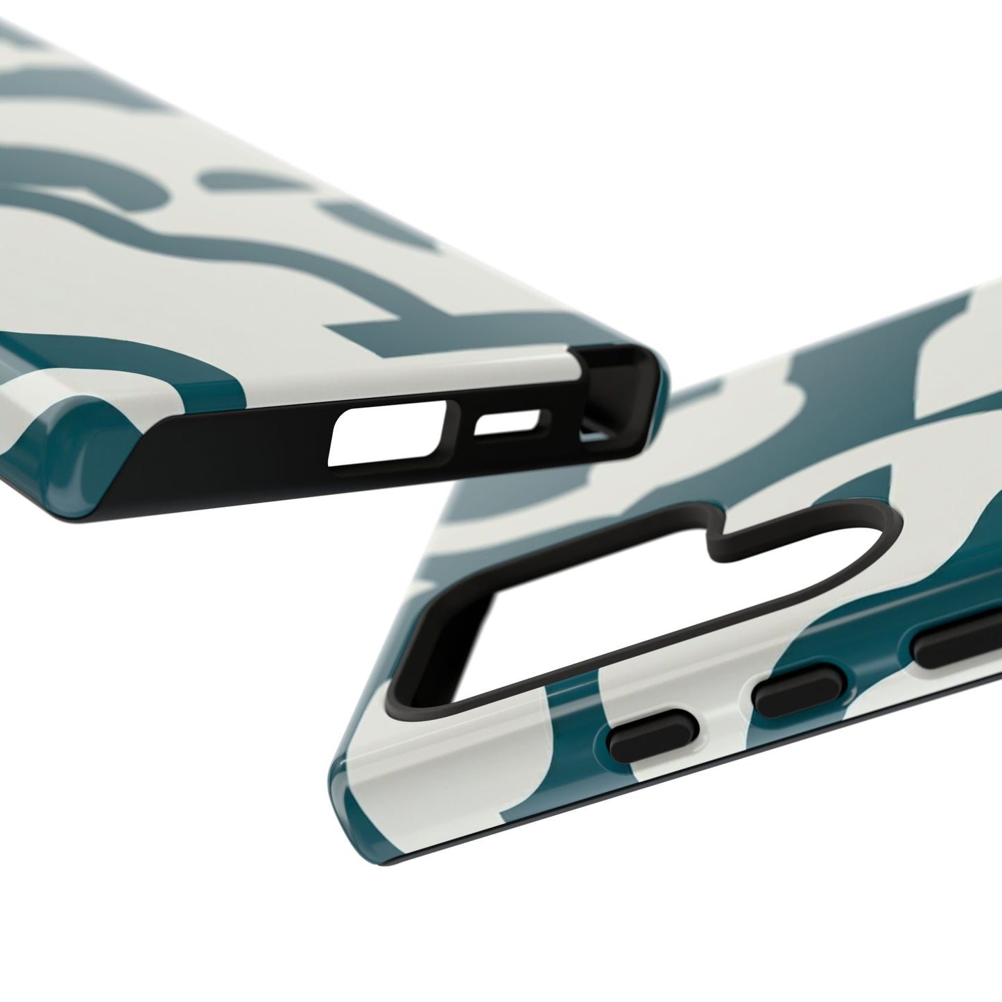 Abstract Teal Pattern Phone Case — Modern Geometric Tough Case