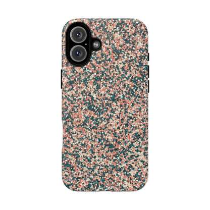 Glitter Speckle Tough Phone Case — Pink & Teal Protective Cover