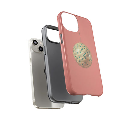 Disco Ball Tough Phone Case — Retro Pink Protective iPhone Cover