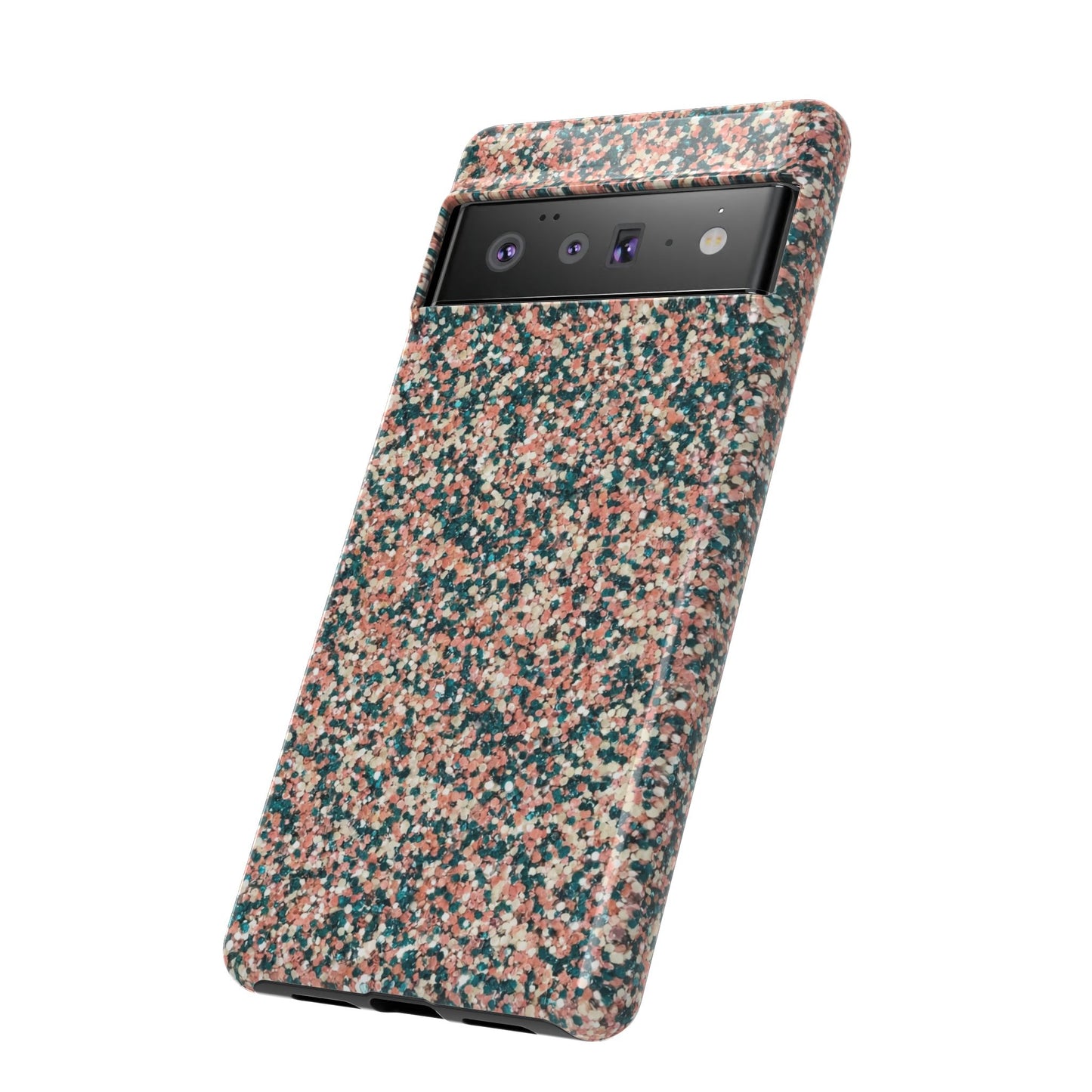 Speckled Confetti Tough Phone Case — Protective Floral Pink & Teal Design