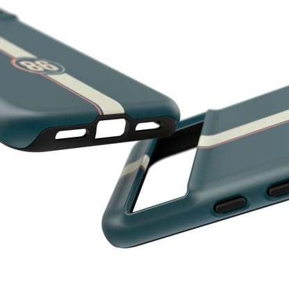 Racing Stripe Phone Case - Retro Teal with Number 86