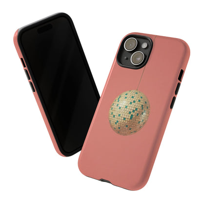 Disco Ball Tough Phone Case — Retro Pink Protective iPhone Cover
