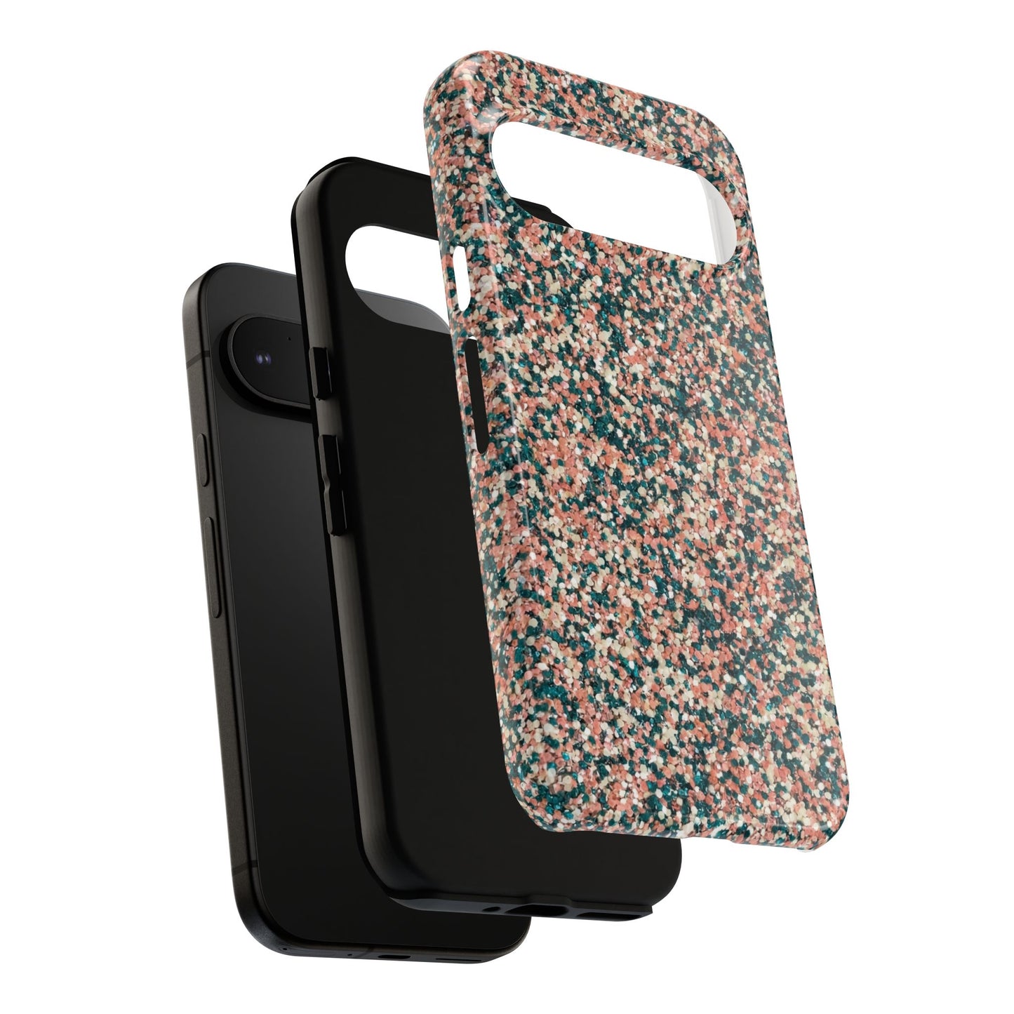 Speckled Confetti Tough Phone Case — Protective Floral Pink & Teal Design