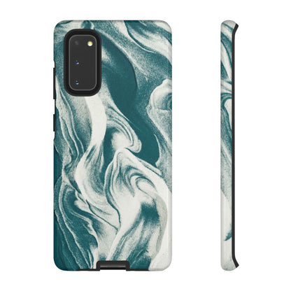 Teal Marble Tough Phone Case — Protective Artistic Swirl Design