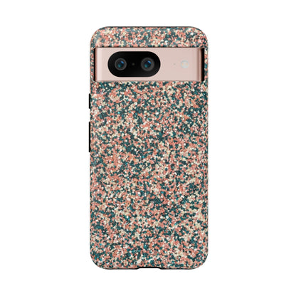Speckled Confetti Tough Phone Case — Protective Floral Pink & Teal Design