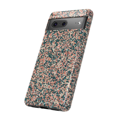 Speckled Confetti Tough Phone Case — Protective Floral Pink & Teal Design