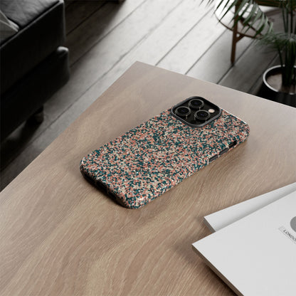 Glitter Speckle Tough Phone Case — Pink & Teal Protective Cover