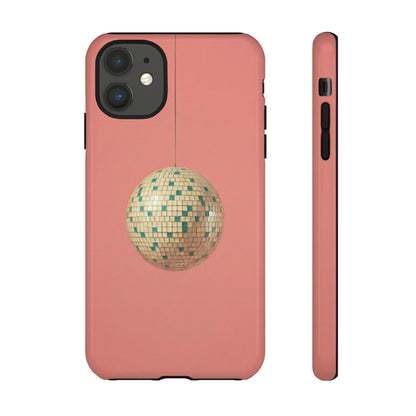 Disco Ball Tough Phone Case — Retro Pink Protective iPhone Cover