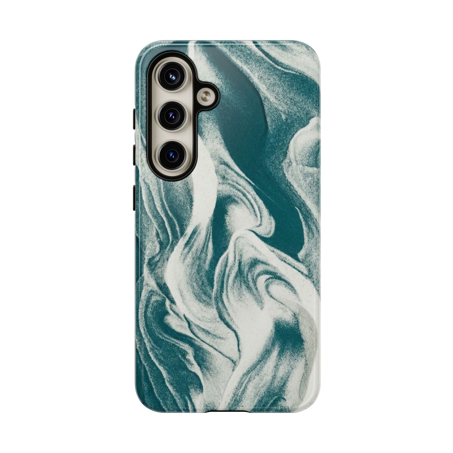 Teal Marble Tough Phone Case — Protective Artistic Swirl Design