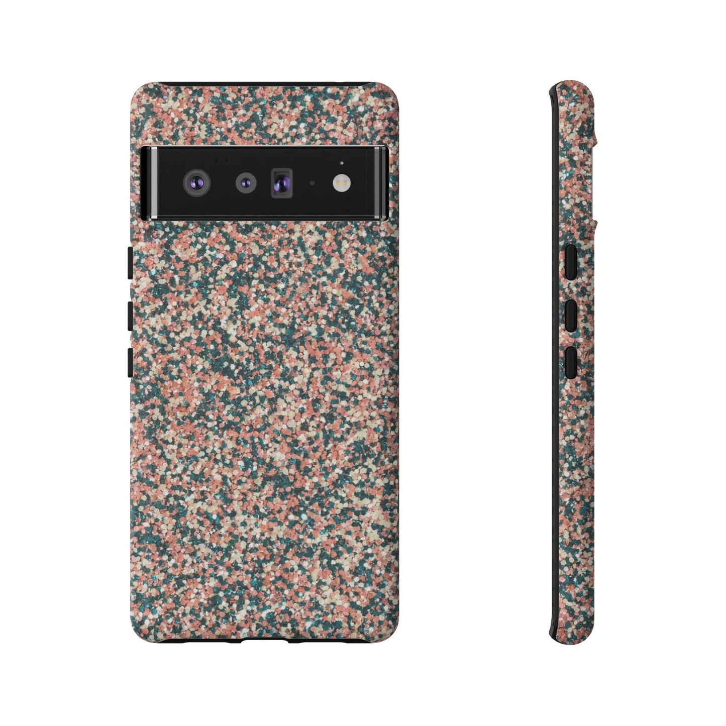 Speckled Confetti Tough Phone Case — Protective Floral Pink & Teal Design