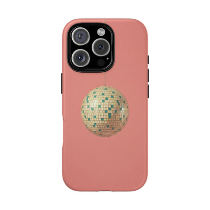 Disco Ball Tough Phone Case — Retro Pink Protective iPhone Cover