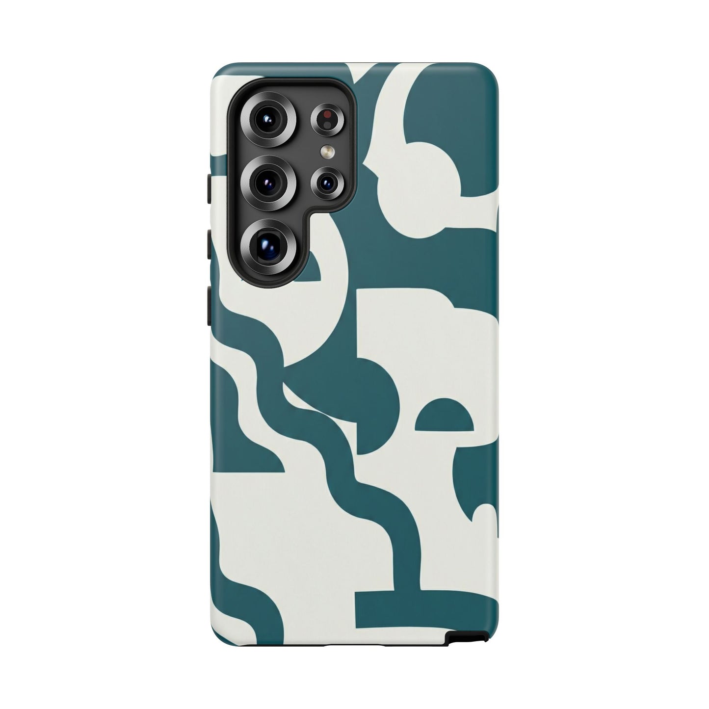 Abstract Teal Pattern Phone Case — Modern Geometric Tough Case