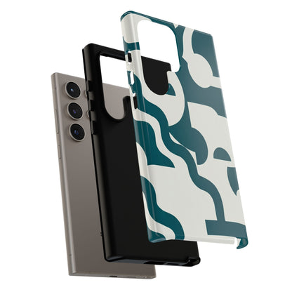 Abstract Teal Pattern Phone Case — Modern Geometric Tough Case