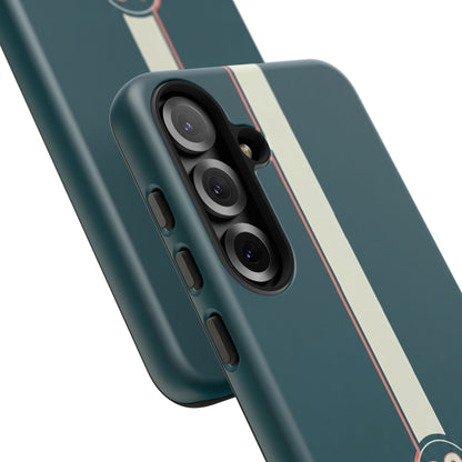 Racing Stripe Phone Case - Retro Teal with Number 86