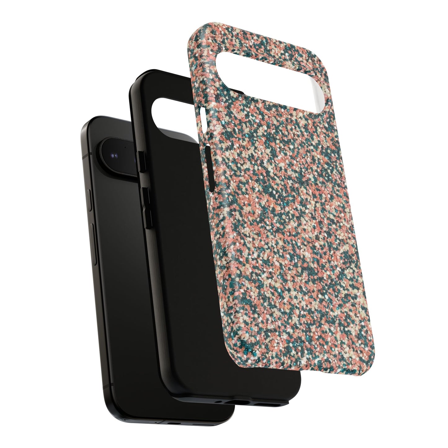 Speckled Confetti Tough Phone Case — Protective Floral Pink & Teal Design