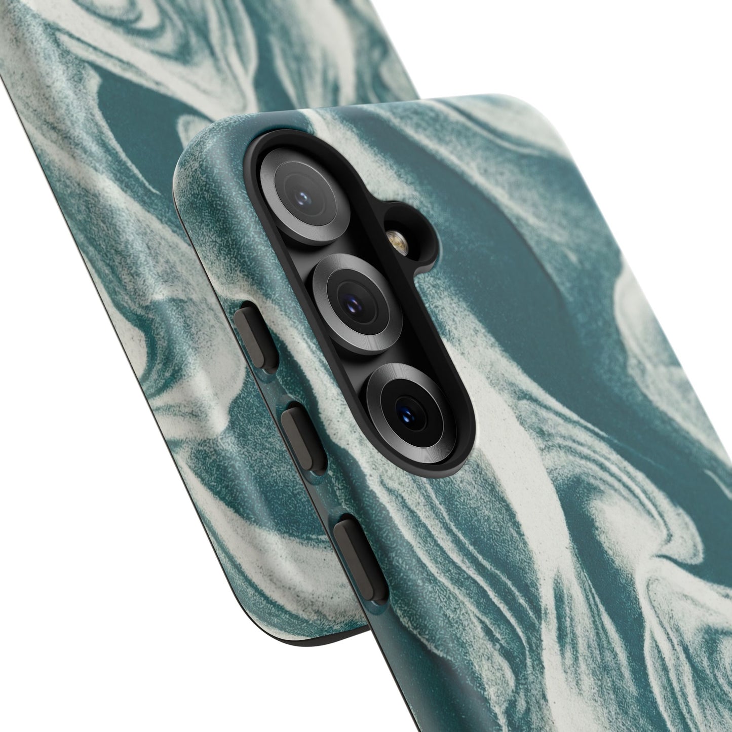 Teal Marble Tough Phone Case — Protective Artistic Swirl Design
