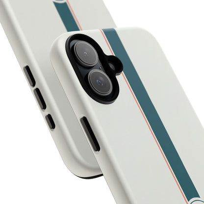 Racing Stripe Tough Phone Case — Retro White With '86 Circle Badge