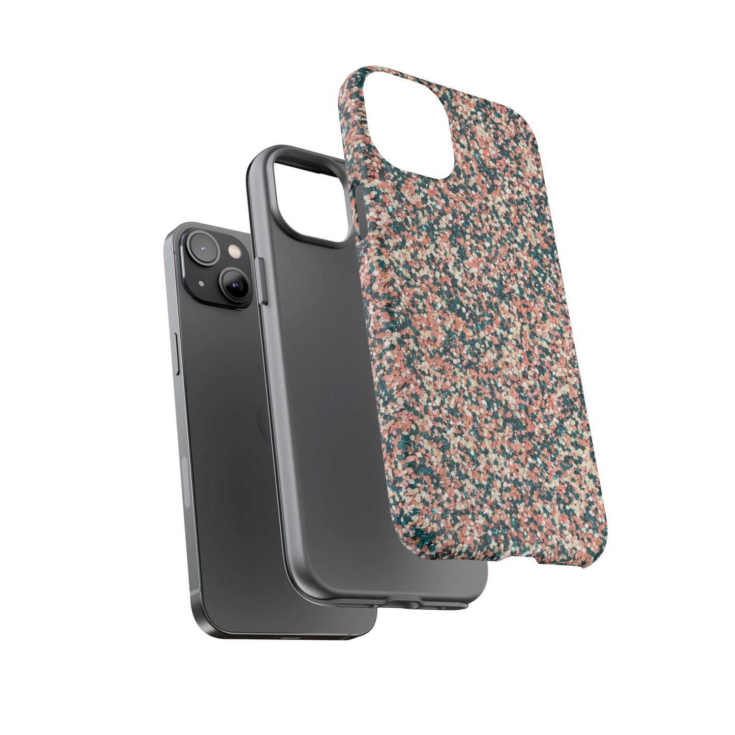 Glitter Speckle Tough Phone Case — Pink & Teal Protective Cover