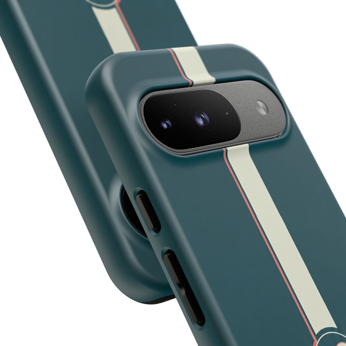 Racing Stripe Phone Case - Retro Teal with Number 86