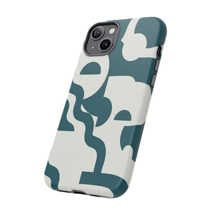 Abstract Teal Shapes Phone Case — Modern Geometric Tough Case
