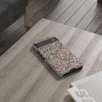 Speckled Confetti Tough Phone Case — Protective Floral Pink & Teal Design