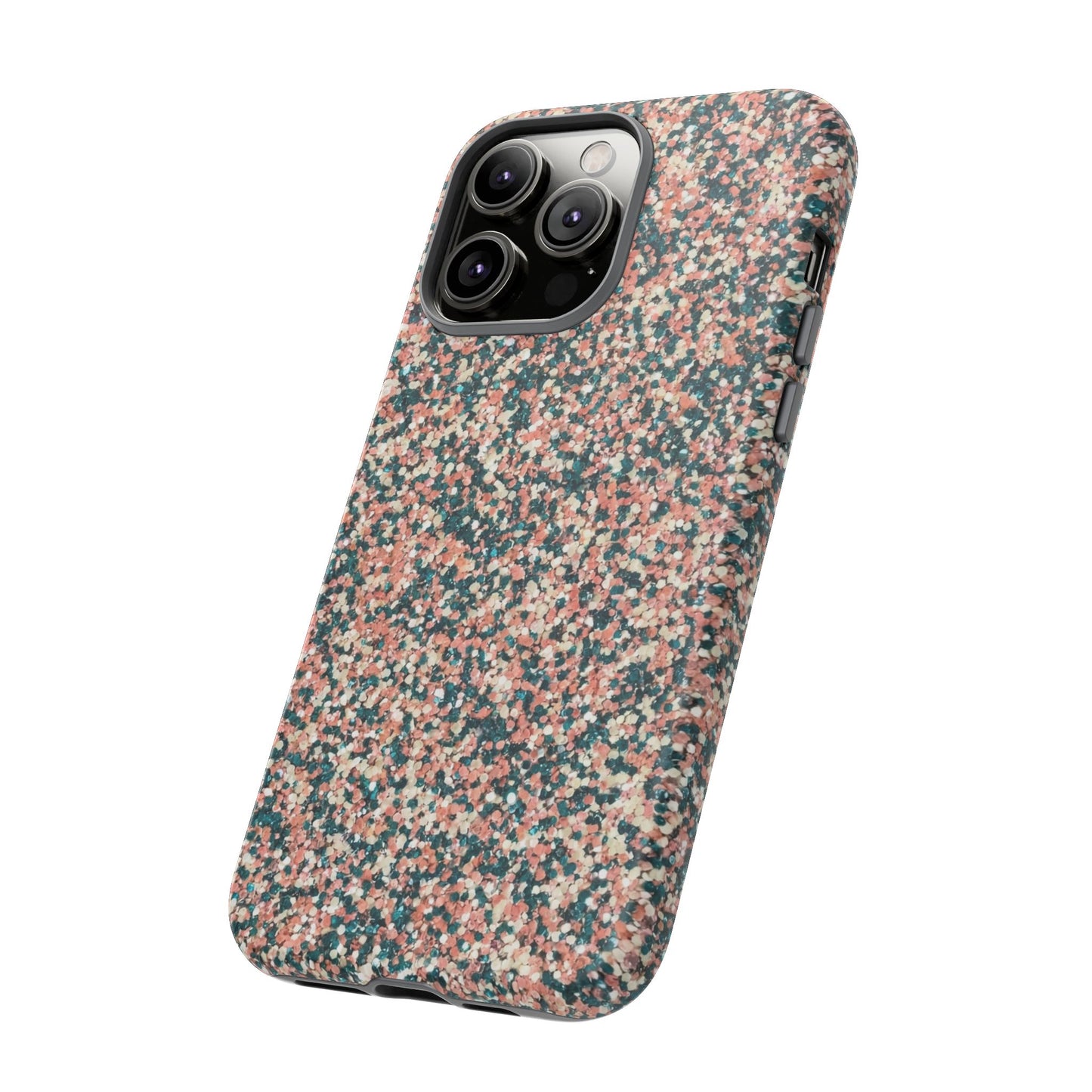 Glitter Speckle Tough Phone Case — Pink & Teal Protective Cover