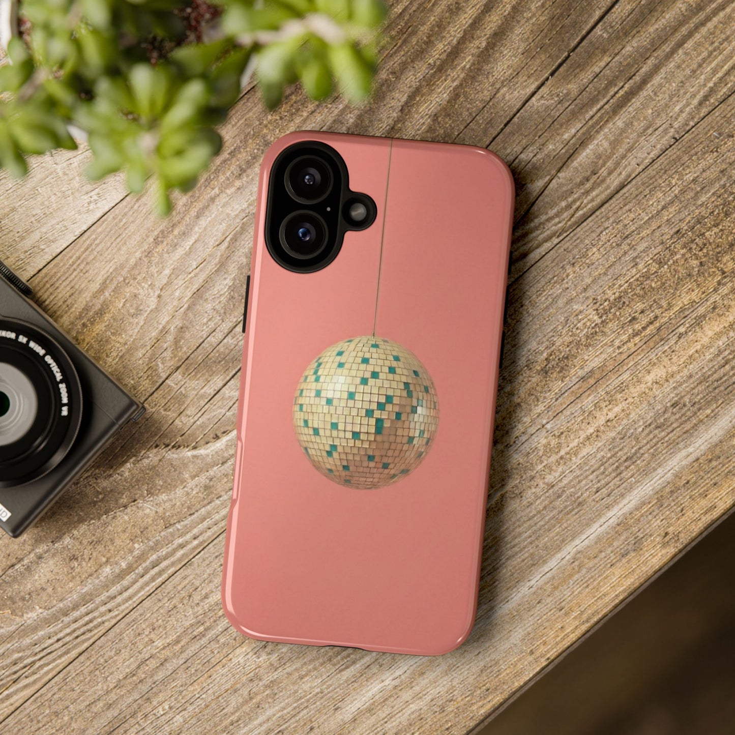 Disco Ball Tough Phone Case — Retro Pink Protective iPhone Cover