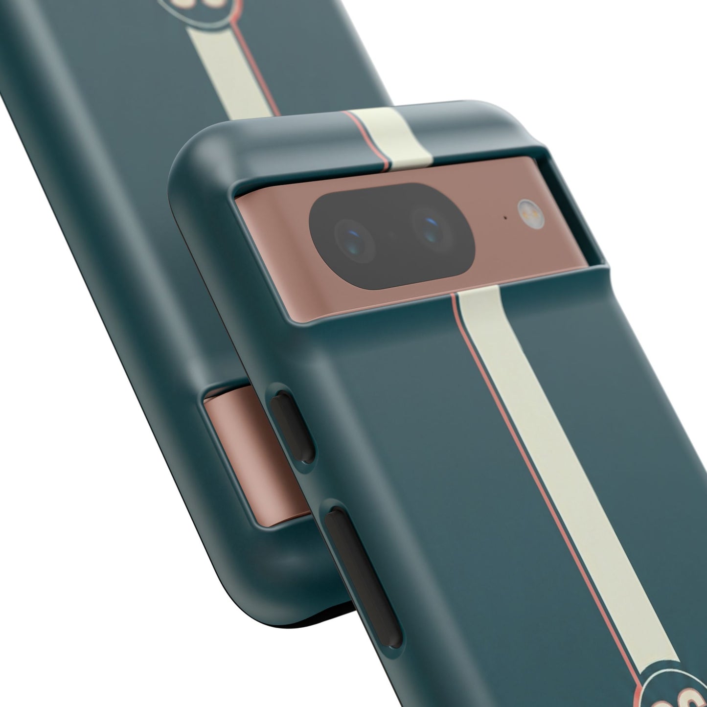 Racing Stripe Phone Case - Retro Teal with Number 86