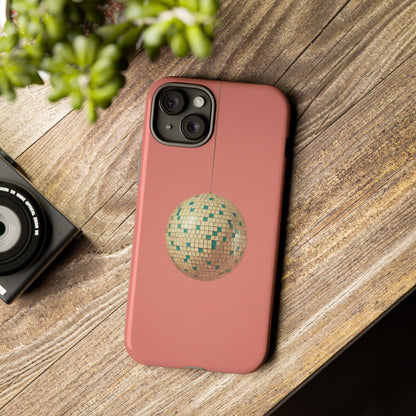 Disco Ball Tough Phone Case — Retro Pink Protective iPhone Cover