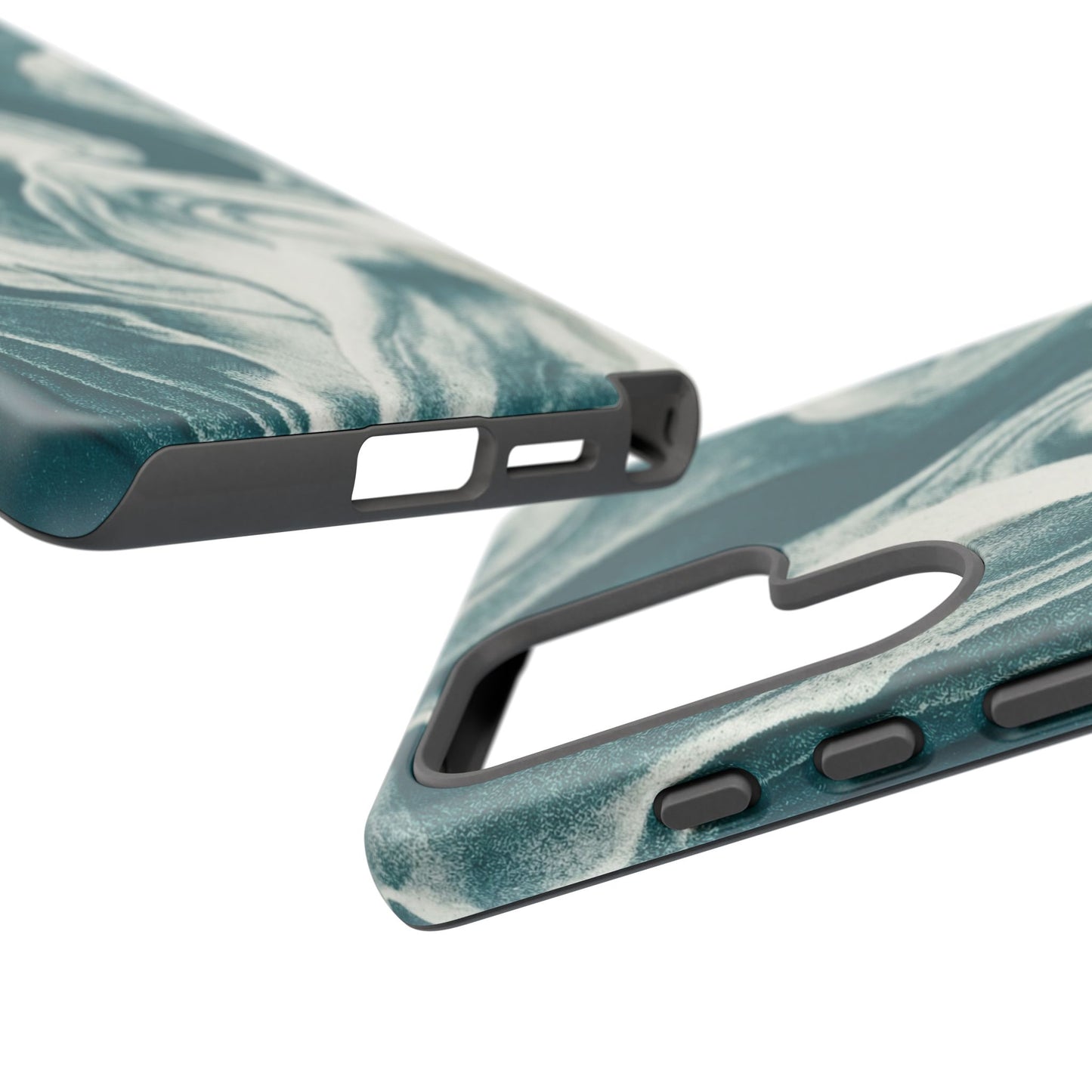 Teal Marble Tough Phone Case — Protective Artistic Swirl Design