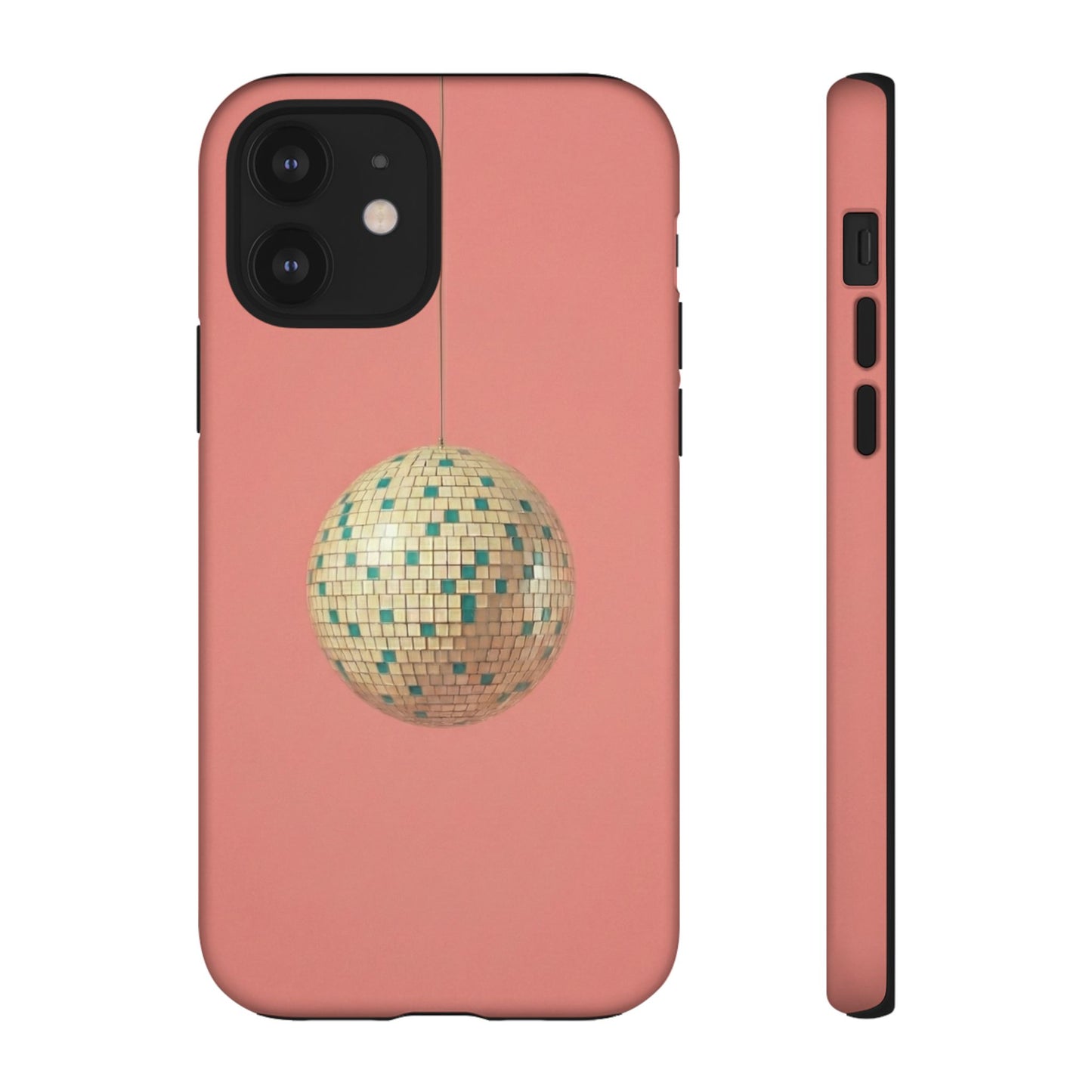 Disco Ball Tough Phone Case — Retro Pink Protective iPhone Cover