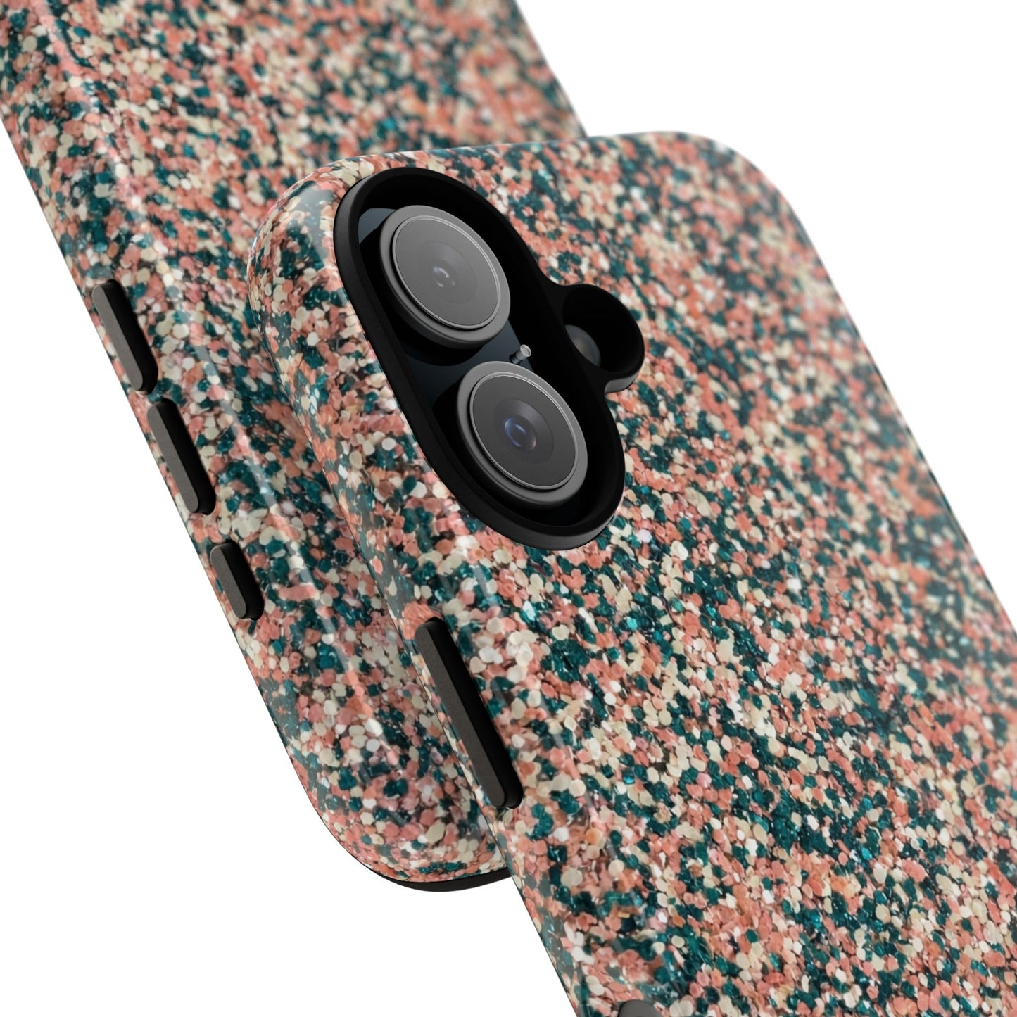 Glitter Speckle Tough Phone Case — Pink & Teal Protective Cover