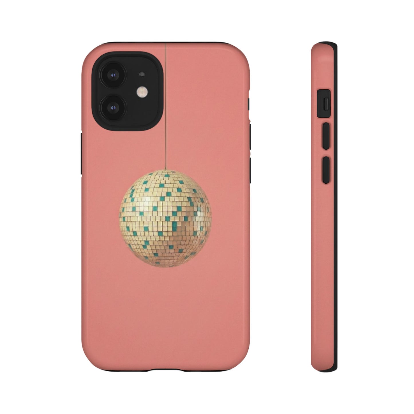 Disco Ball Tough Phone Case — Retro Pink Protective iPhone Cover