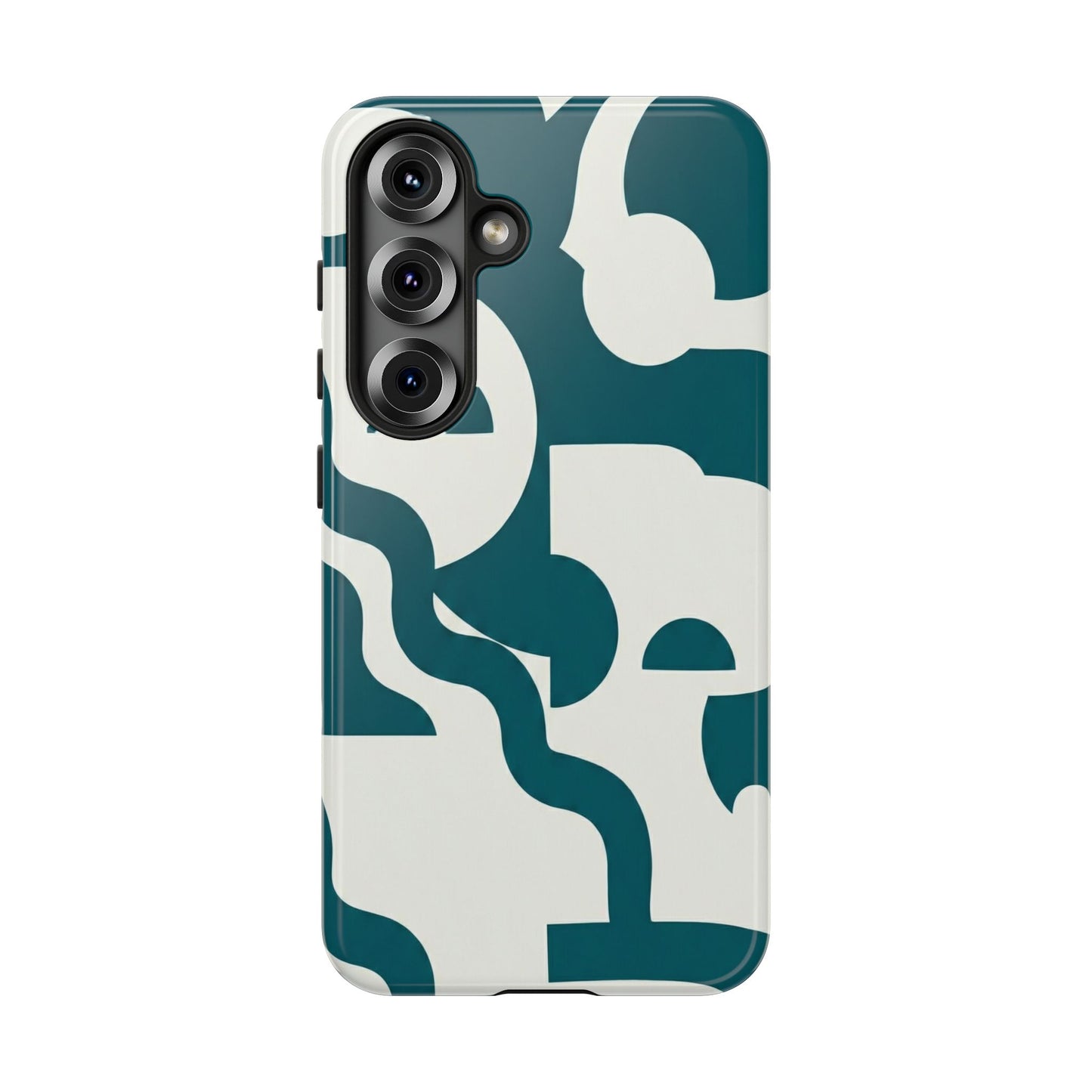 Abstract Teal Pattern Phone Case — Modern Geometric Tough Case