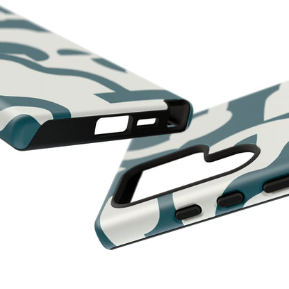 Abstract Teal Pattern Phone Case — Modern Geometric Tough Case