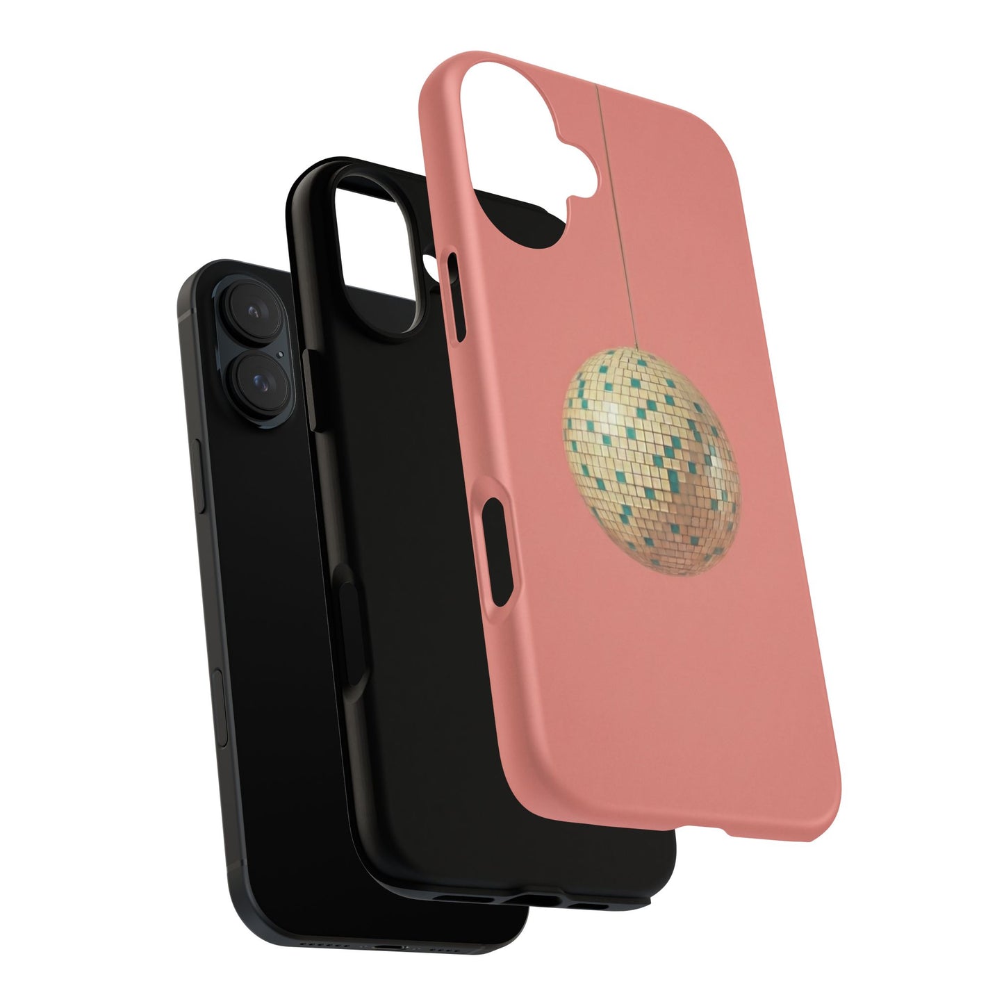 Disco Ball Tough Phone Case — Retro Pink Protective iPhone Cover