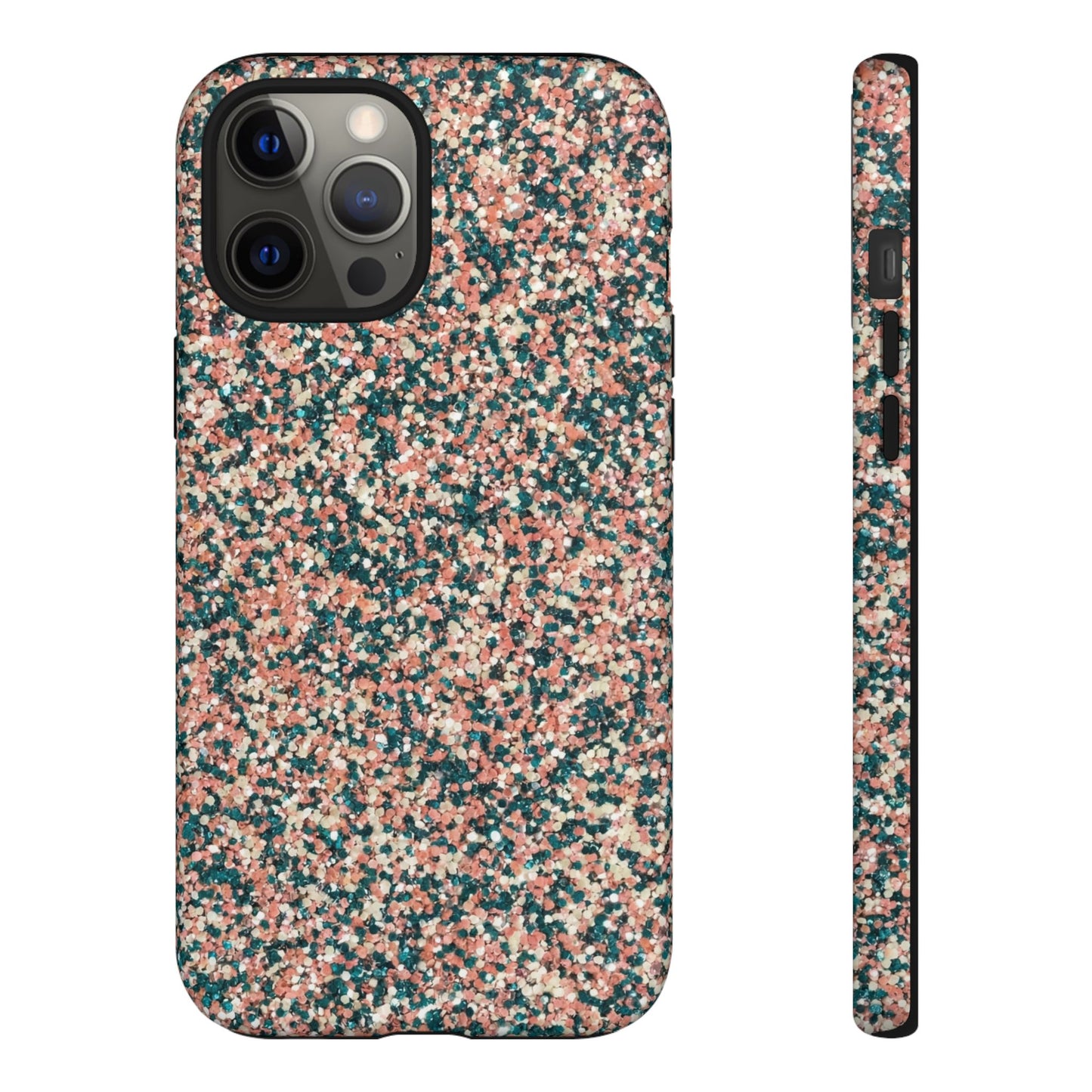 Glitter Speckle Tough Phone Case — Pink & Teal Protective Cover