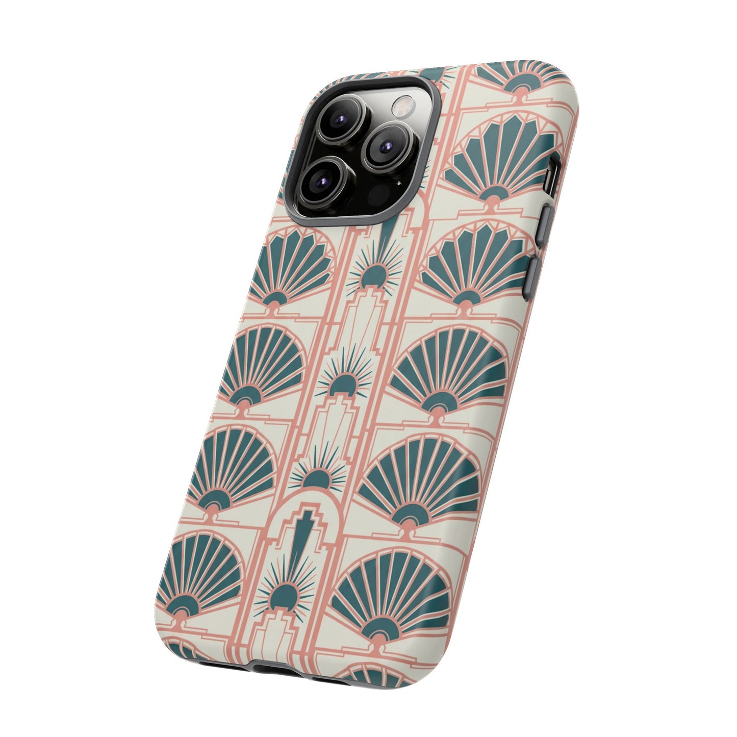 Art Deco Fan Pattern Tough Phone Case — Retro Geometric iPhone Cover