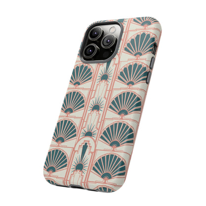 Art Deco Fan Pattern Tough Phone Case — Retro Geometric iPhone Cover
